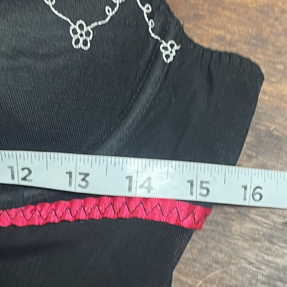 Sheer Black Babydoll Lingerie Large Ruffle‎ Whimsigoth Bows Embroidery Coquette - Picture 15 of 16